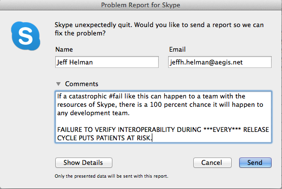 UPDATED Skype Problem Report