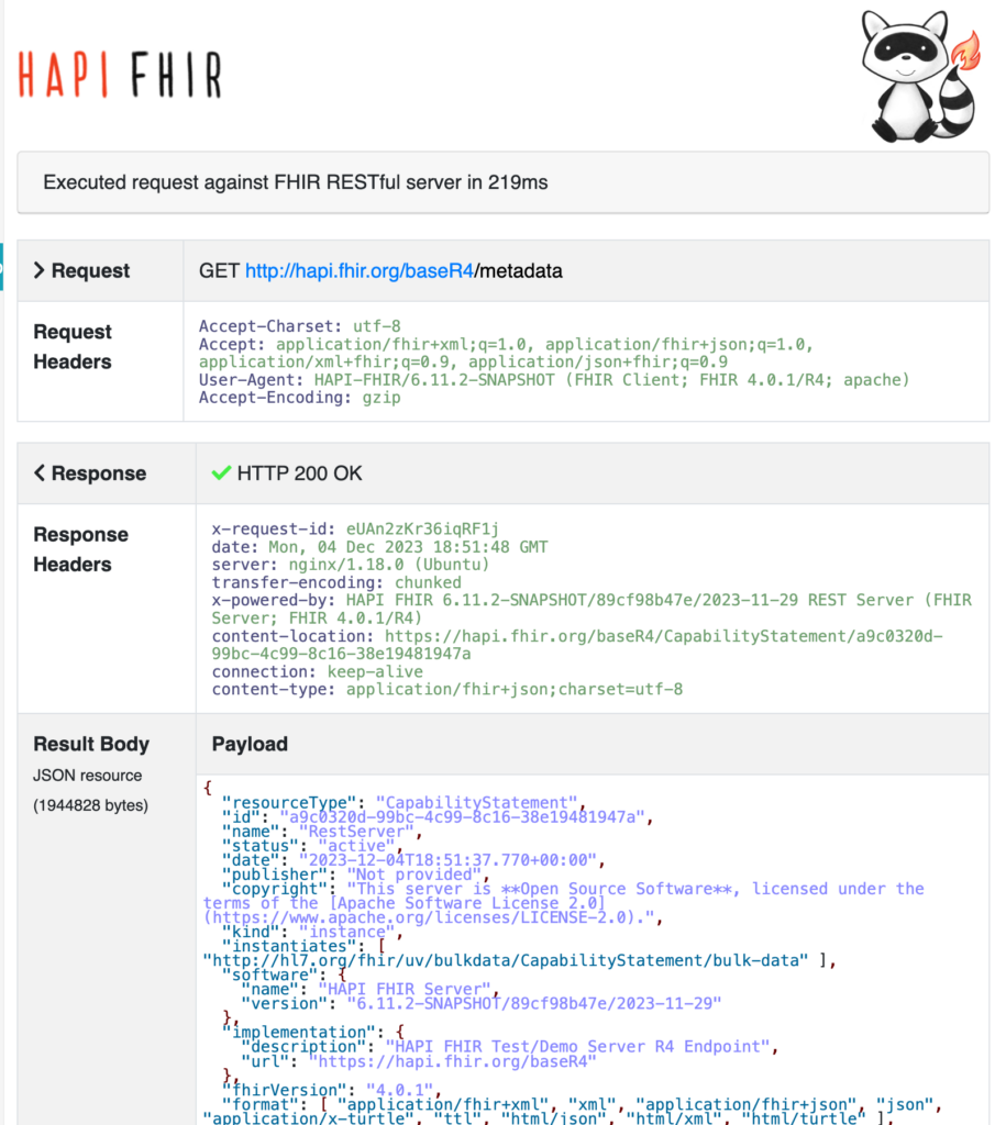 FHIR Conformance Statement